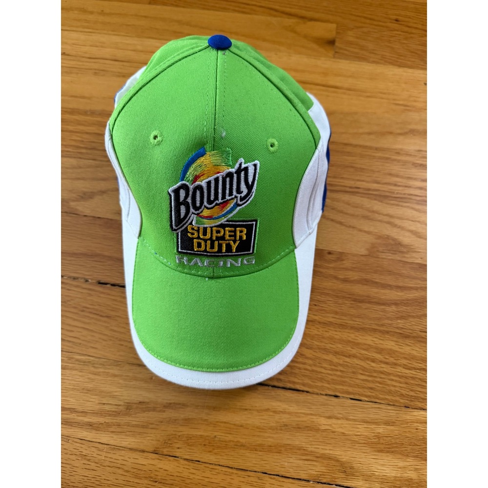 Kevin Harvick 33 Bounty Super Duty Racing Hat Stylemaster Green Blue White Cap